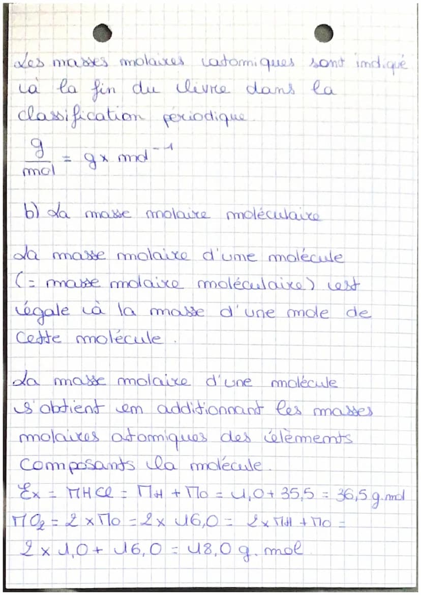 Physique Chimie
La sécurité routière
I
Rappel de chimie
1) La quantité de matière
La quantité de matière m ou membre de
moles est un ensembl