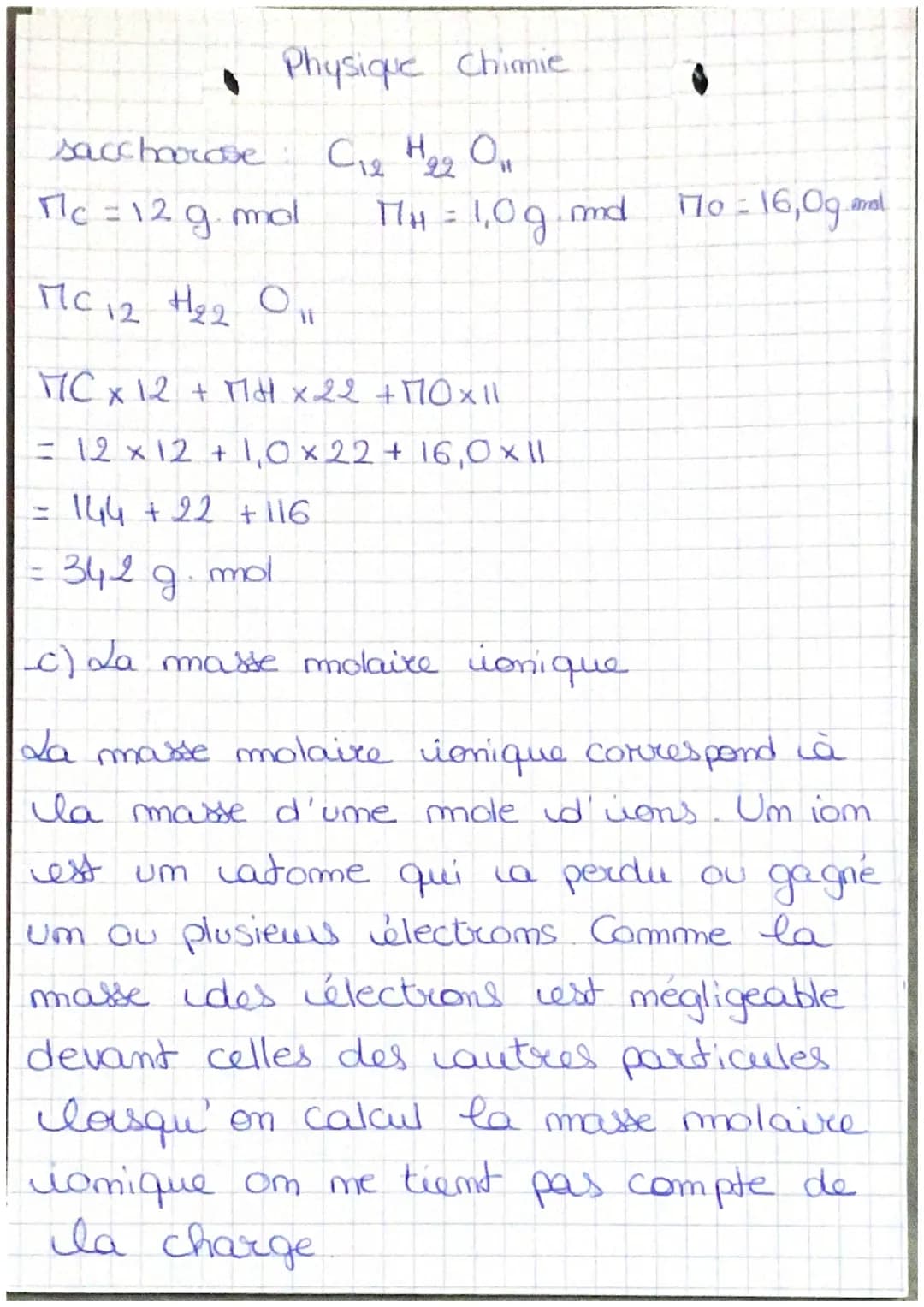 Physique Chimie
La sécurité routière
I
Rappel de chimie
1) La quantité de matière
La quantité de matière m ou membre de
moles est un ensembl