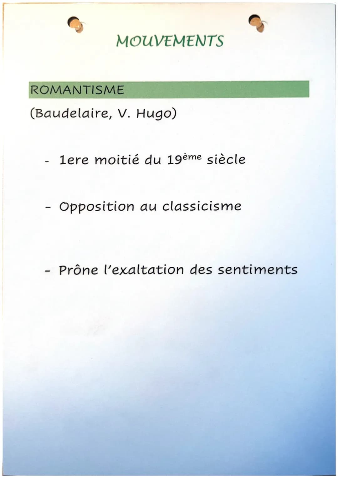 Les différents mouvements