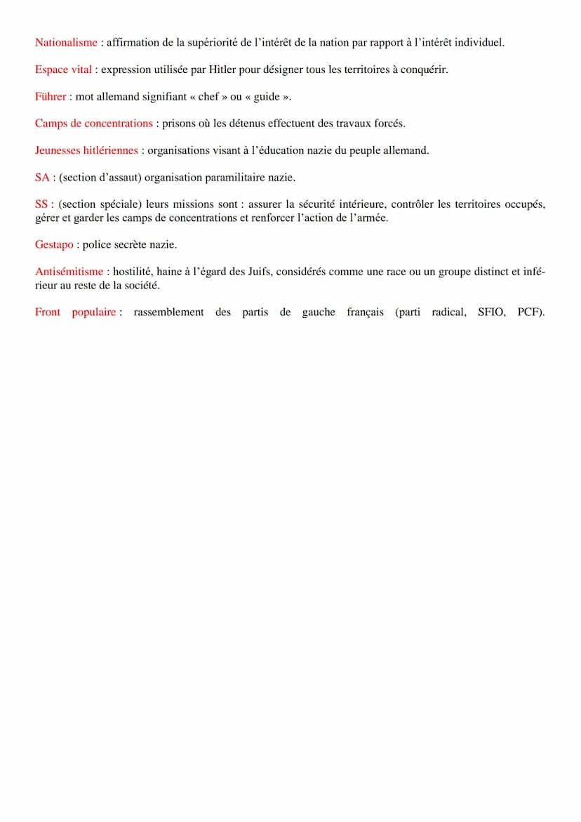 Définitions :
Histoire :
Guerre totale: conflit armé mobilisant toutes les ressources (économiques...) de l'Etat et toutes les catégo-
ries 