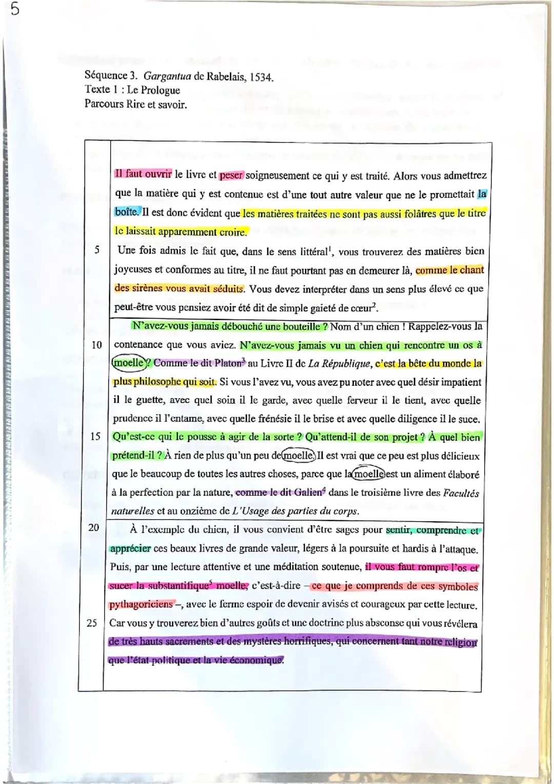 analyse linéaire prologue gargantua rabelais