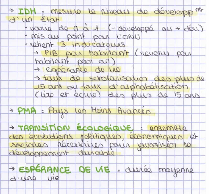 géographie
Démographie, inégalites développement
dans to
mondo
62
definitions
to augmentat
→ DÉVELOPPEMENT: processus d'accumulat"
des riche