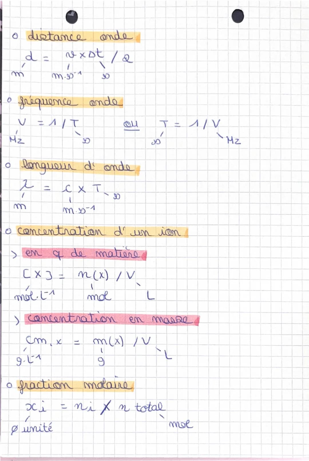 0
o distance onde
m
d=
78880
30
/ 2
fréquence onde
V = 1/T
Mz
04
T = 1/V
B
9
Mz
о
longueur d' onde
2
=
CX T
90
m
3.5-1
o concentration d'un 