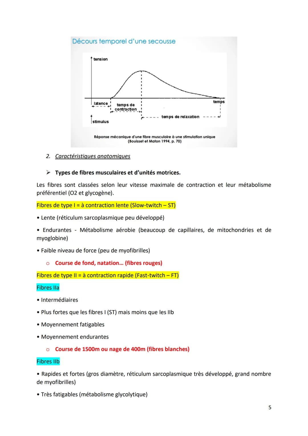 Physiologie musculaire :
Bone
1. Propriété contractile du muscle
• Tissus musculaire Protéines aux propriétés contractiles
• Tissus conjonct