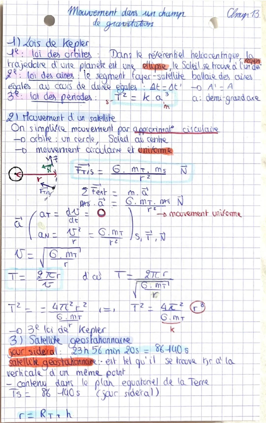 PHYSIQUE Description d'un mouvement Chap 1
1) Les differents vecheurs equations horaire
• le vecheur position (m)  ($\overrightarrow{OM}$(t)