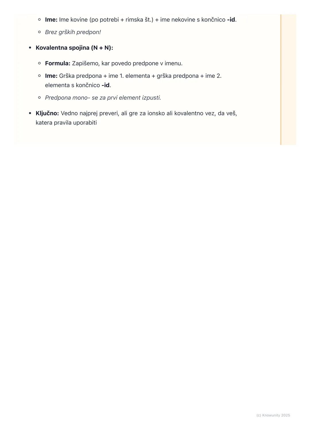 # Kemične formule in
poimenovanje spojin

Uvod v kemijske formule in poimenovanje

Kemična formula je kot "recept" za kemijsko spojino. Pove