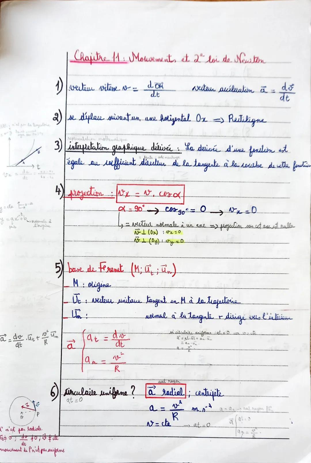 Chapitie H1: Mouvement et 2² loi de Newton.
1) Vecteurs:
Vecteur position Vecteur viteņe
OM
•S№²x =
[x (m)
14 (m) eqt horaire
Ny
OM= √√₂x² +