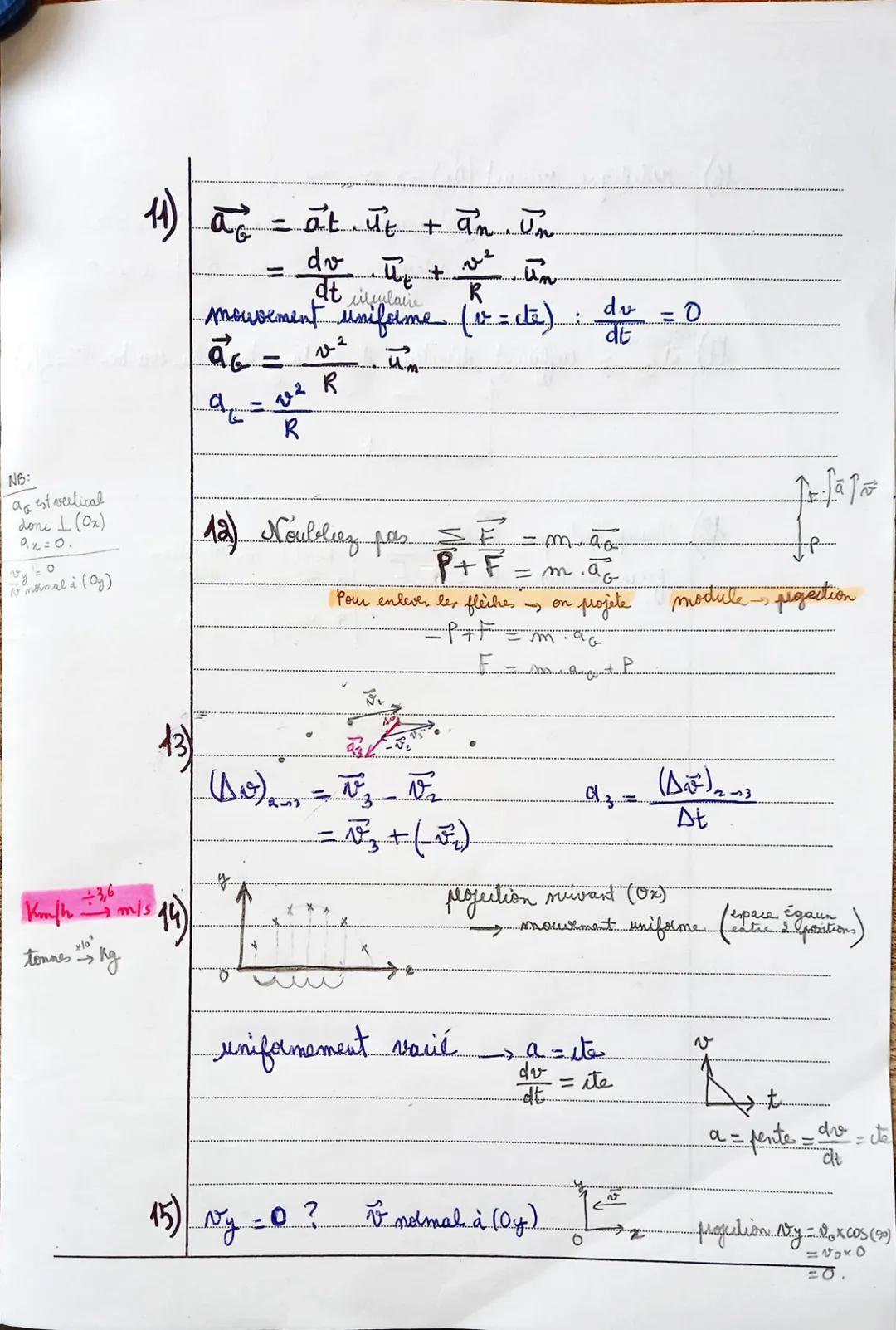 Chapitie H1: Mouvement et 2² loi de Newton.
1) Vecteurs:
Vecteur position Vecteur viteņe
OM
•S№²x =
[x (m)
14 (m) eqt horaire
Ny
OM= √√₂x² +