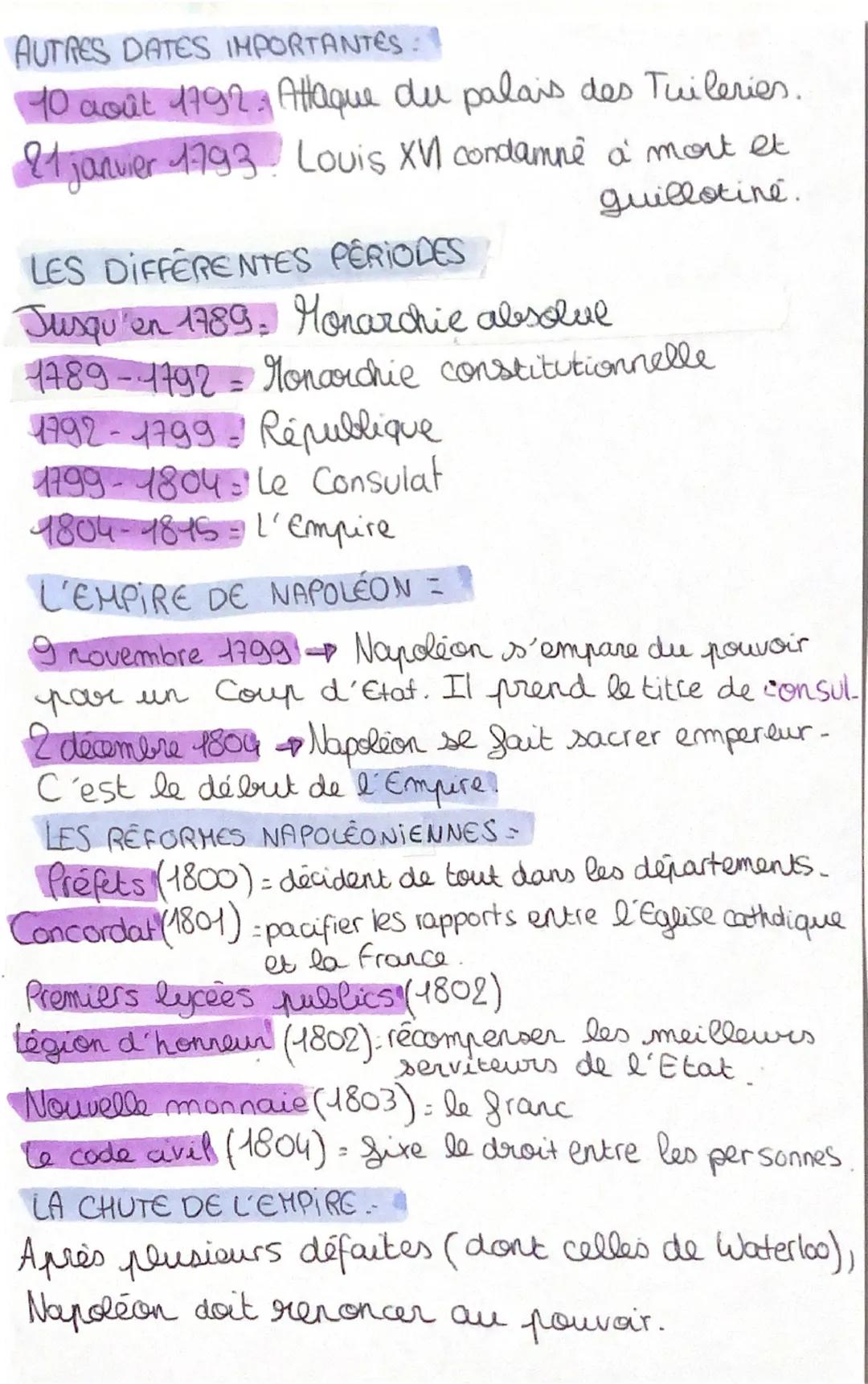 # Histoire

Brevet
blanc
- La Révolution française
- L'Empire

"Qu'est-ce qu'une Revolition?

*   Changement brusque et important dans la vi