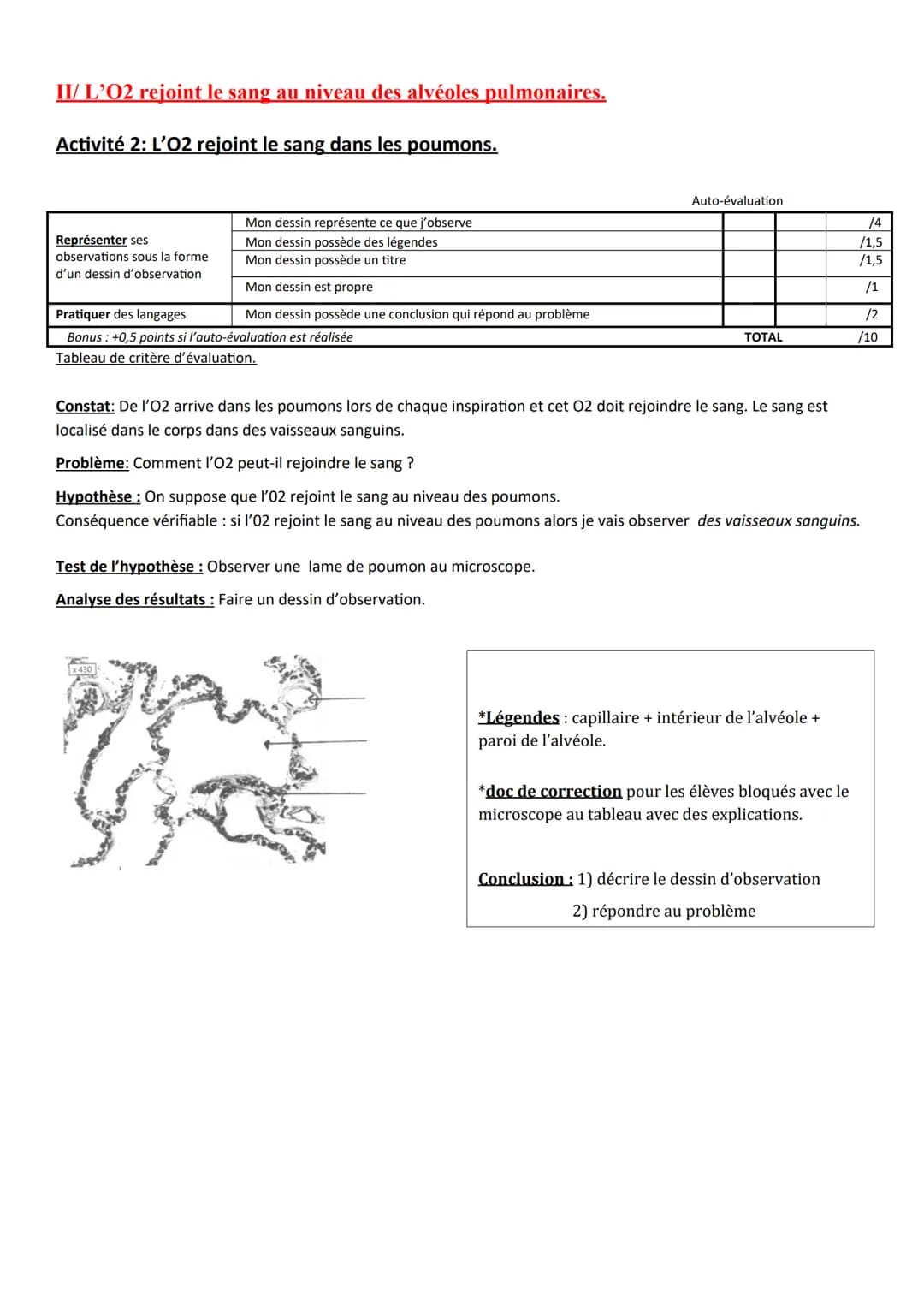 Chapitre
LA RESPIRATION DE L'HUMAIN.
Respiration: absorption d'O2 et rejet de CO2.
→02 vient de l'air + CO2 rejeté dans l'air
Constat : Dans