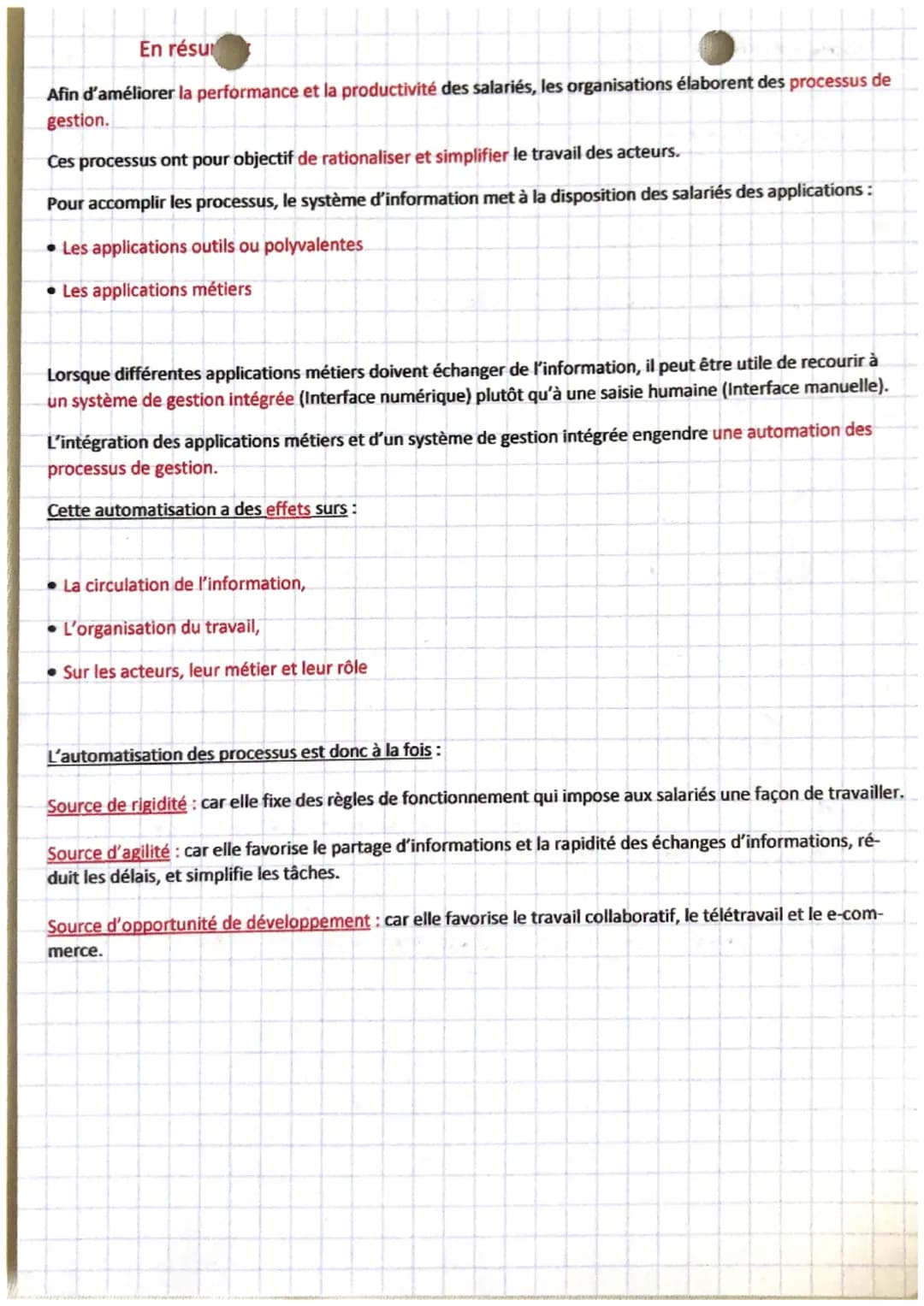 gestion
chap 1
Un processus est un ensemble d'activités qui s'exécutent les unes après les autres dans un
certain ordre et qui transformes d