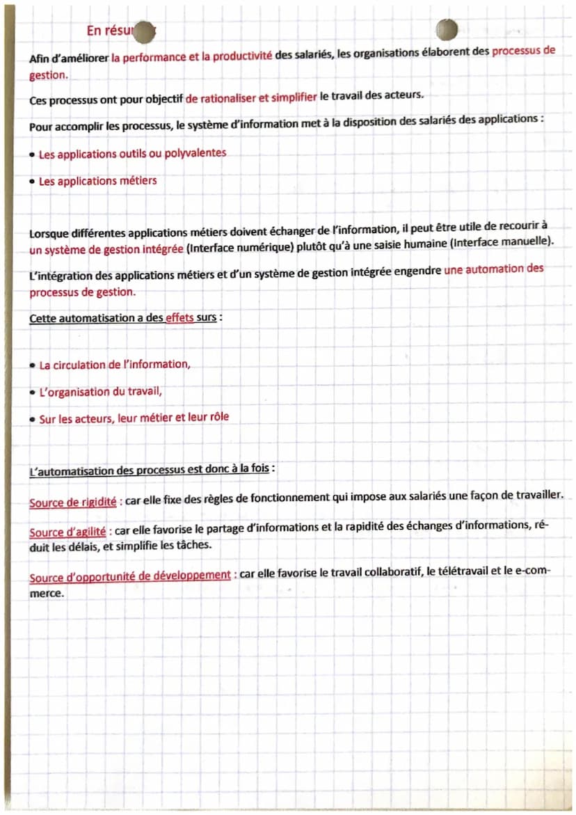 gestion
chap 1
Un processus est un ensemble d'activités qui s'exécutent les unes après les autres dans un
certain ordre et qui transformes d