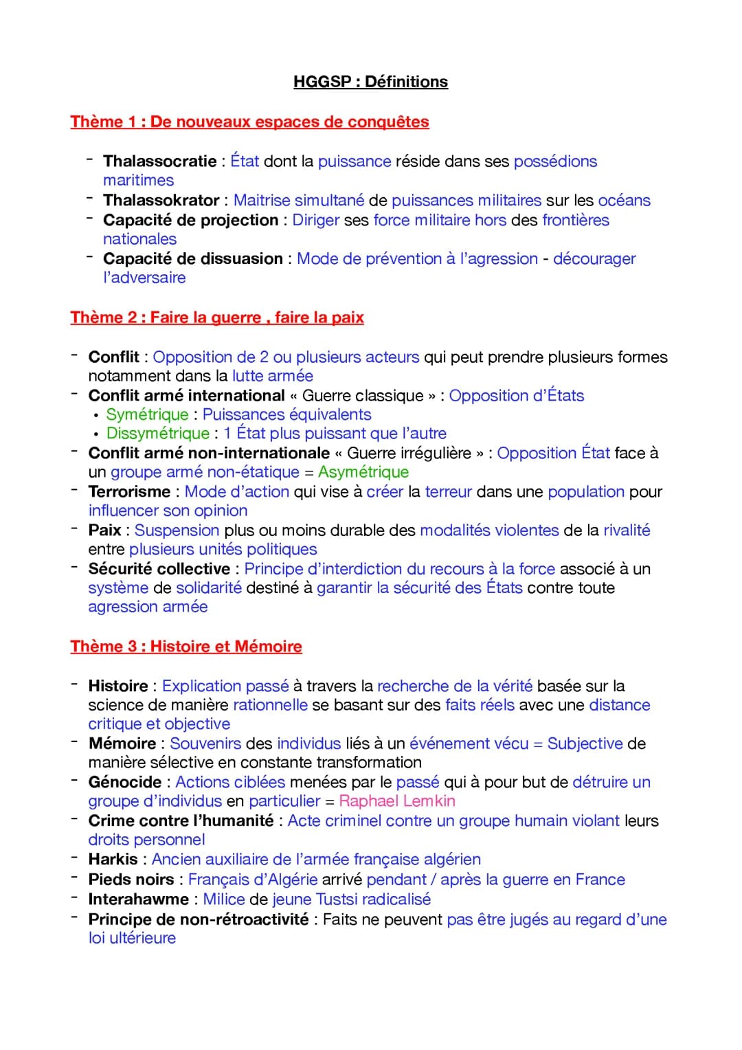 Définitions HGGSP
