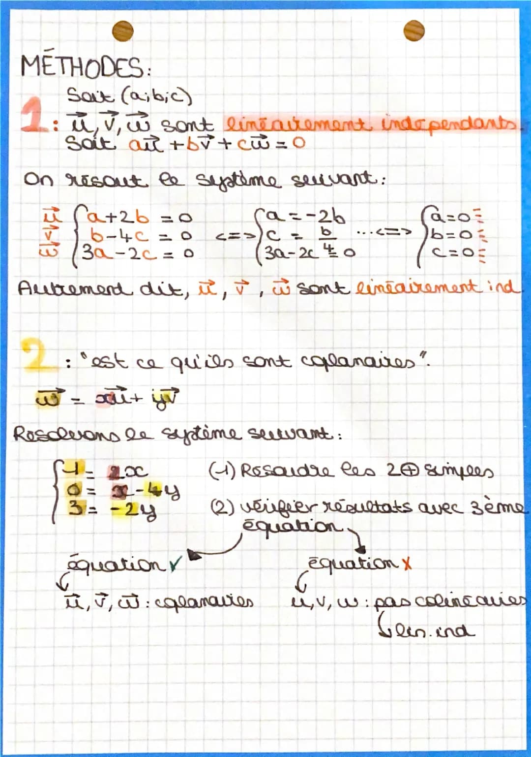 Chap 3
ATHS
H
Vecteurs, drates et pean de l'espace
*Par 3 pts non alignes passe un unique plain
CHASLES: AB+BC = AC o
VECTEURS COLINÉAIRES:

