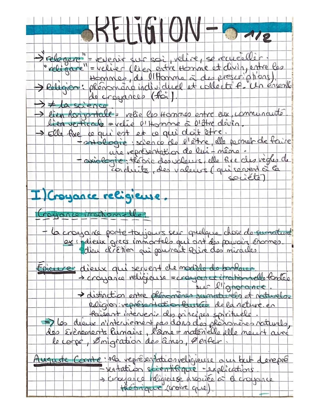 # RELIGION-2

→relegere" = revenir sur soi, velive, se recueiller
"religare" = veliver (lien entre Homme et divin, entre les
Hommes, de llto