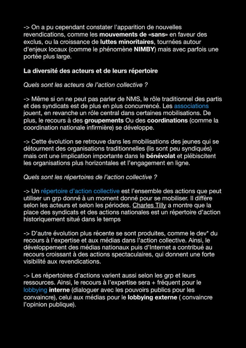 Chapitre 2 : Comment expliquer l'engagement
politique ?
Comment et pourquoi s'engage-t-on ?
Les formes de l'engagement politique
-> La forme