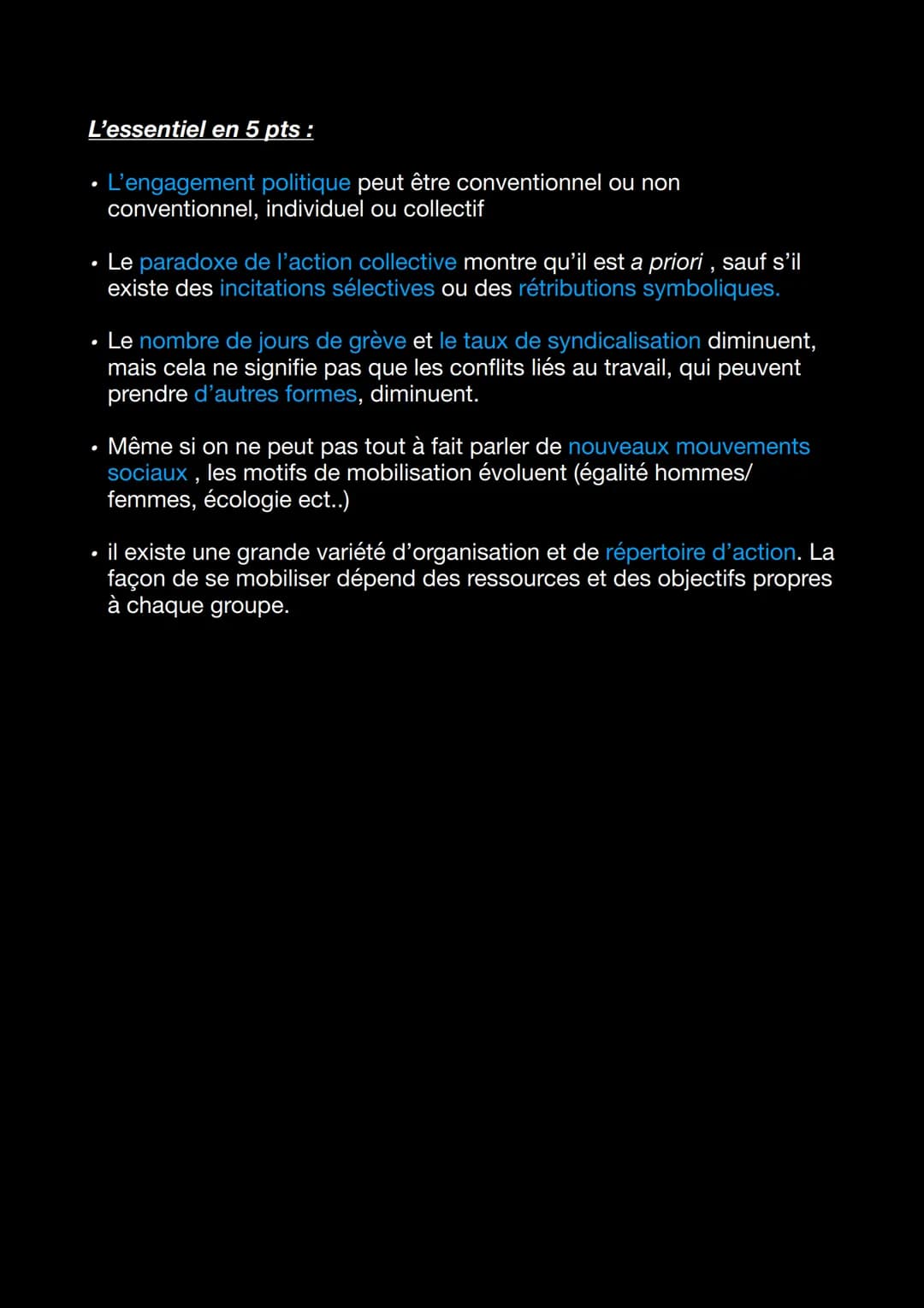 Chapitre 2 : Comment expliquer l'engagement
politique ?
Comment et pourquoi s'engage-t-on ?
Les formes de l'engagement politique
-> La forme