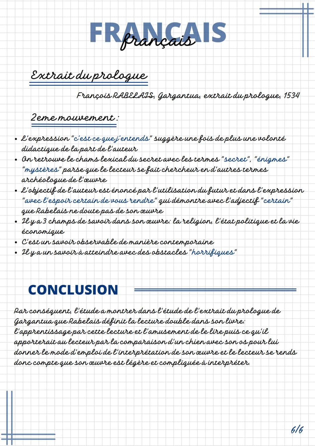 FRANÇAIS
Extrait du prologue
François RABELAIS, Gargantua, extrait du prologue, 1534
INTRODUCTION
Rabelais est le grand humaniste français d