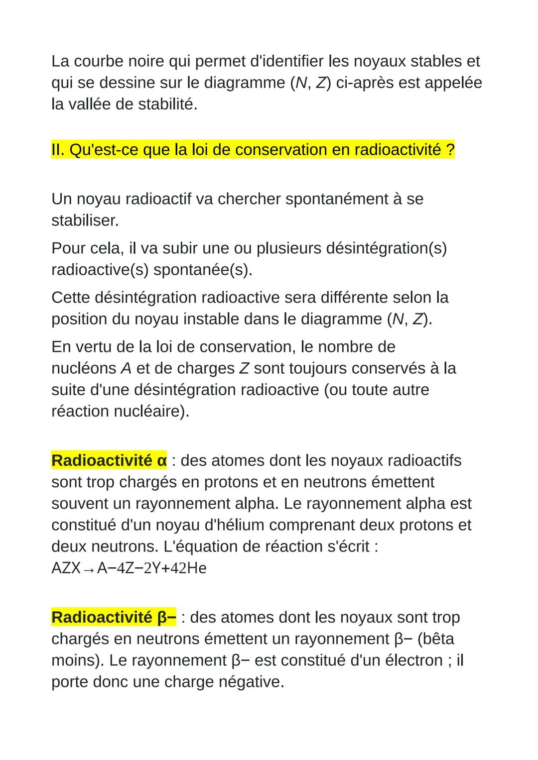 # Évolution temporelle
d'une population de noyaux radioactifs ;
constante radioactive ;
loi de décroissance radioactive :
temps de demi-vie 