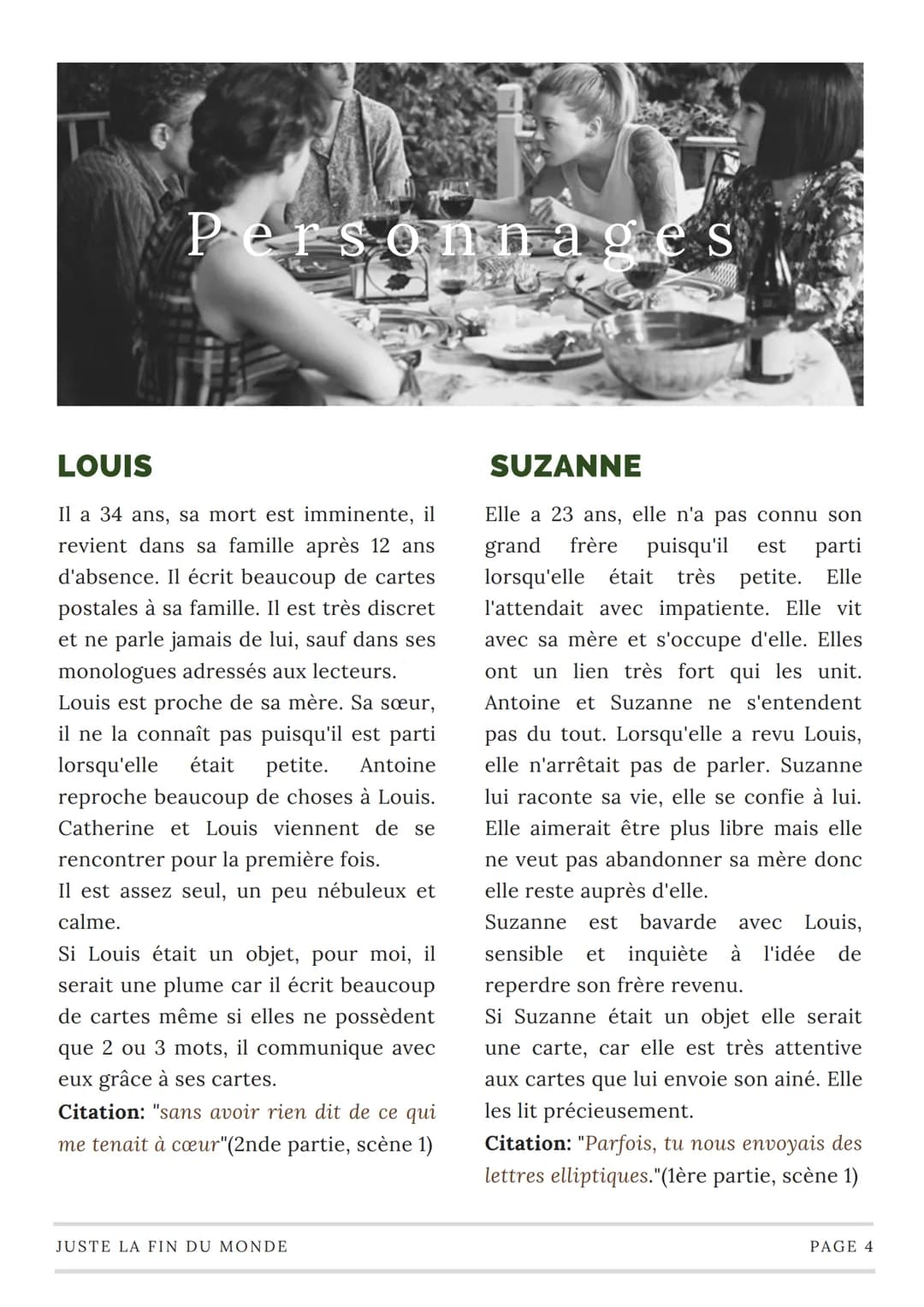MARS 2023
TRAVAIL DE LECTURE
Juste la fin du monde
Une pièce de théâtre de Jean-Luc Lagarce écrit en 1990
FAIT PAR
AVEC L'AIDE DE
Canva Somm