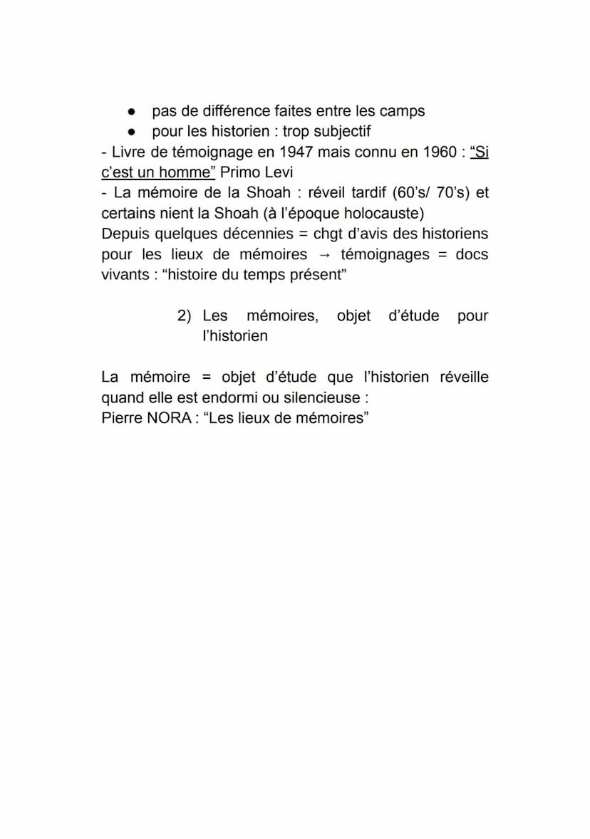 Thème 3 : Histoire et mémoires
Introduction : histoire et mémoire, mémoire et
justice
Exaction: un crime “gratuit" qui ne change pas le cour