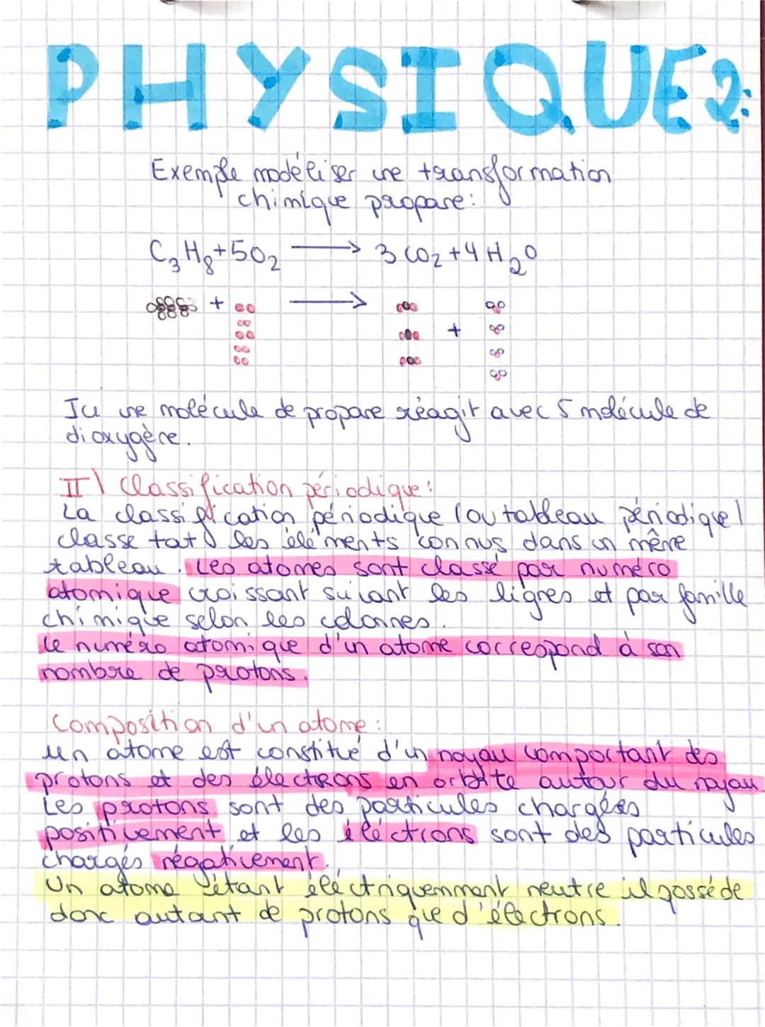 
<p>Une transformation chimique est une transformation des espèces différentes, au cours de laquelle les atomes présents dans les réactifs s