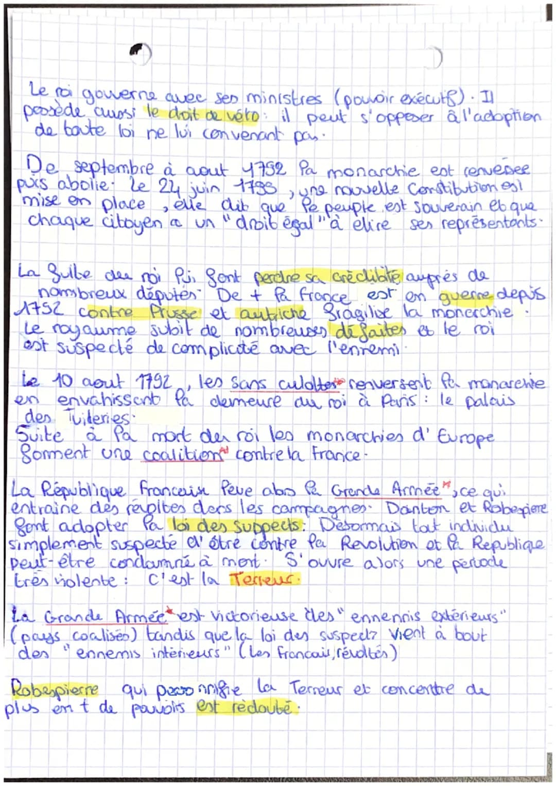 CHAP 3
LA REVOLUTION FRANÇAISE HIST.
DEFINITIONS:
V. monarchie constitutionnelle = Régime politique dans lequel
les pouvoirs du roi sont lim