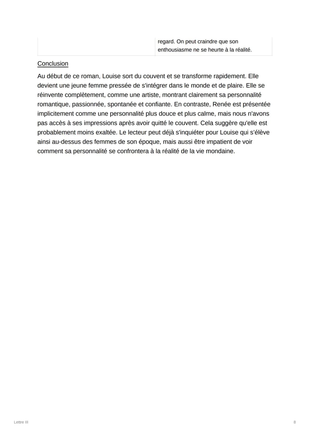 Lettre III
Lettre III
Acquis
Extrait étudié :
Voici, Renée, le portrait de ta sœur autrefois déguisée en carmélite et
ressuscitée en fille l