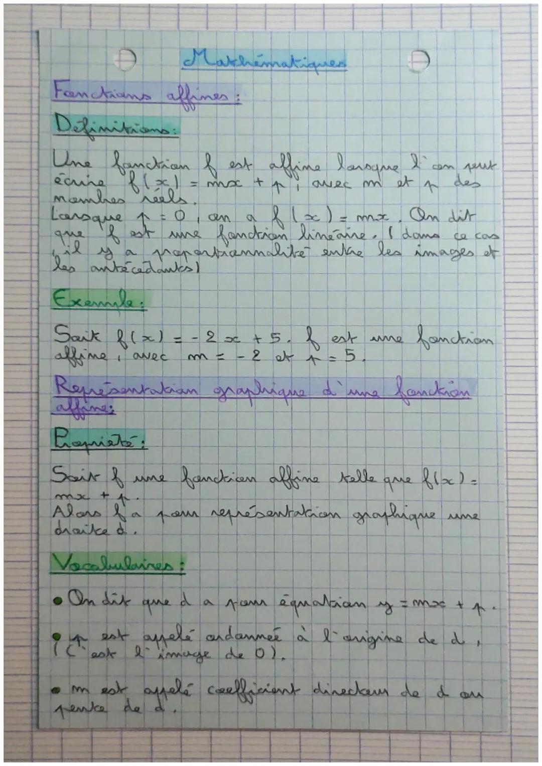 Mathématiques

Fantians affines:

Definitions:

Une fanctian $f$ est affine laroque l' com seut
écrire $f(x) = msx + 1$, avec $m$ et $1$ des