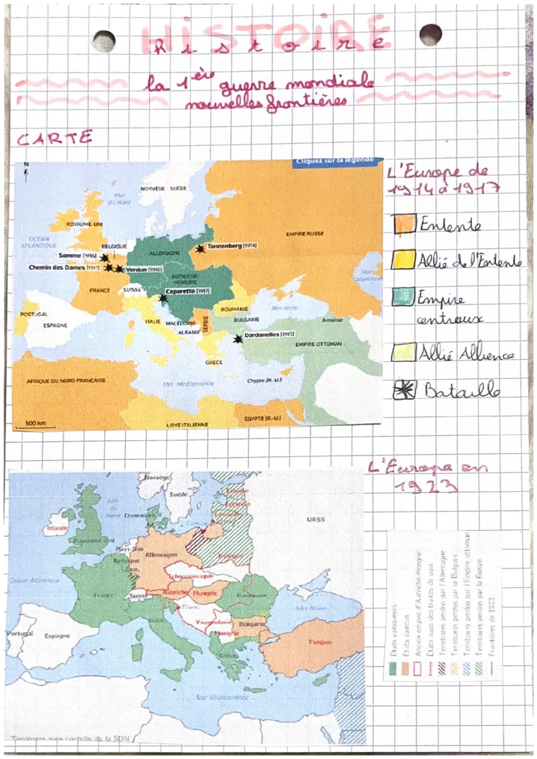hi
stoire
la 1ère Guerre Mondial
colence de masse sur les soldats
DÉFINITION
empire centraux (= Alliance): Coalition de l'Empire allemand
de
