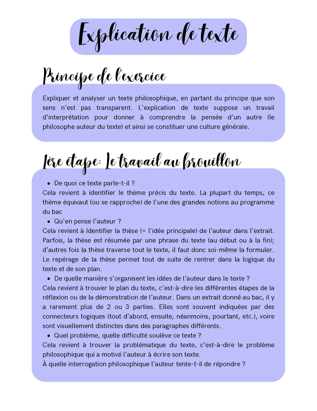 Méthode explication de texte
