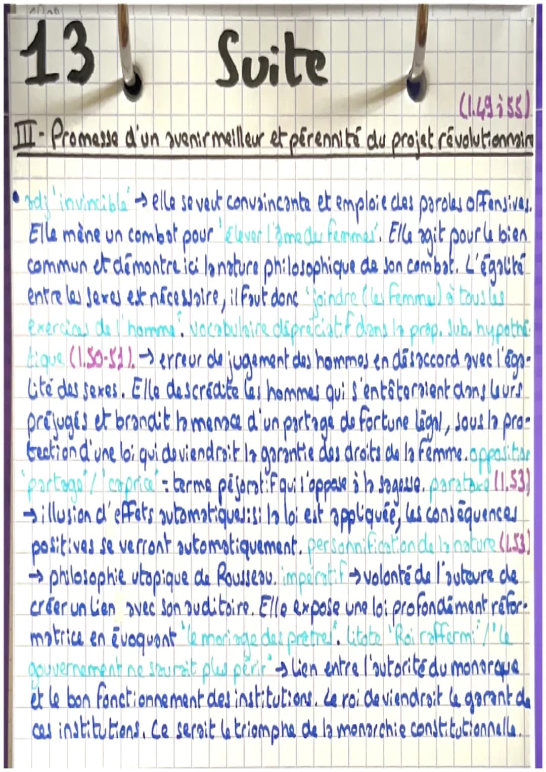 13
Contrat social
Olympe de Gouge, DDFC, 1791
Introduction:
X
L'extrait étudié appartient à un court essai intitulé Forme du contrat
social 