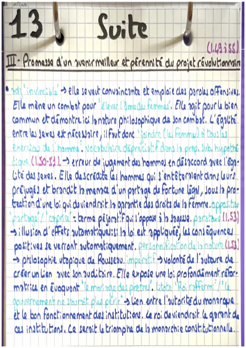 13
Contrat social
Olympe de Gouge, DDFC, 1791
Introduction:
X
L'extrait étudié appartient à un court essai intitulé Forme du contrat
social 