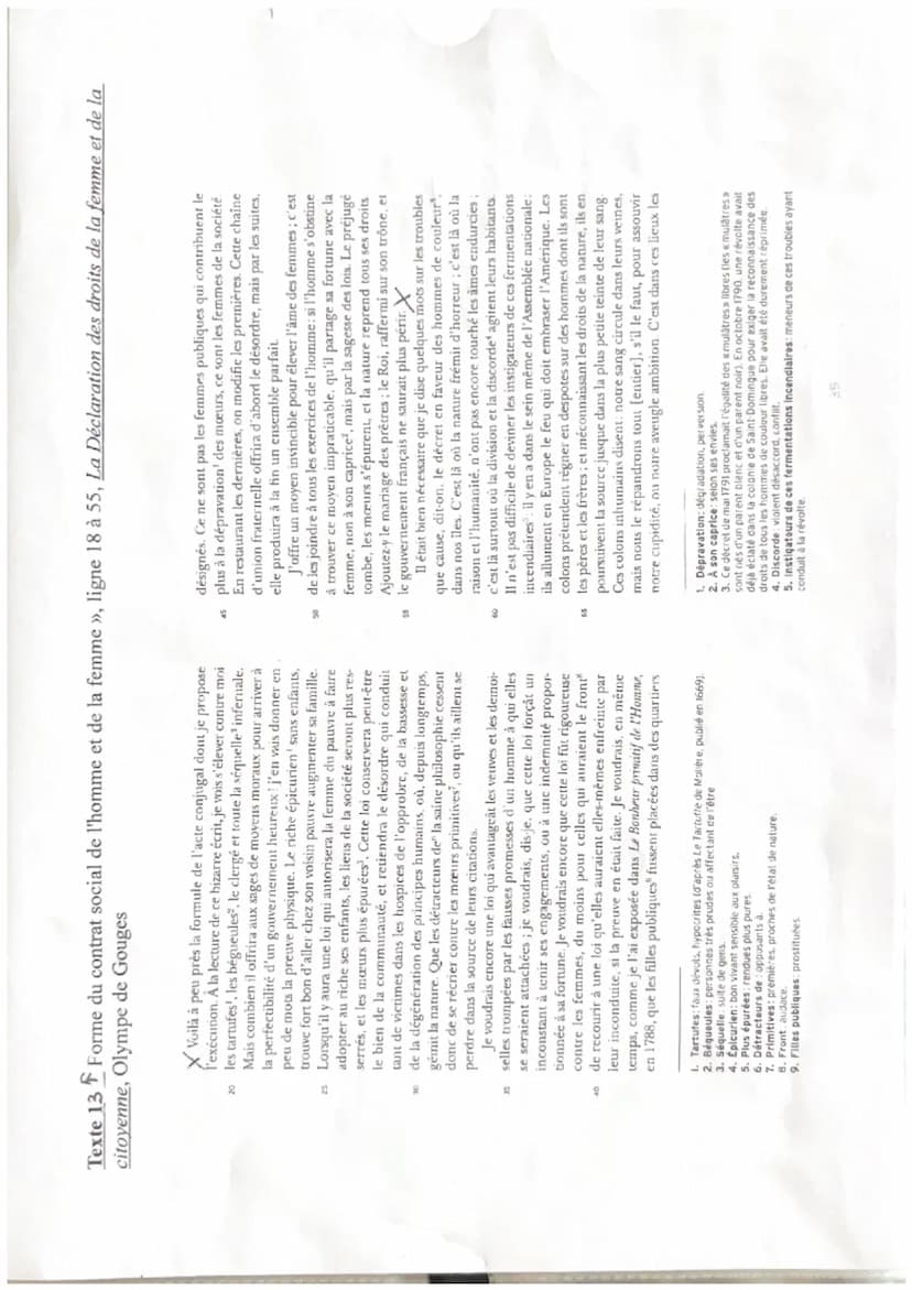 13
Contrat social
Olympe de Gouge, DDFC, 1791
Introduction:
X
L'extrait étudié appartient à un court essai intitulé Forme du contrat
social 