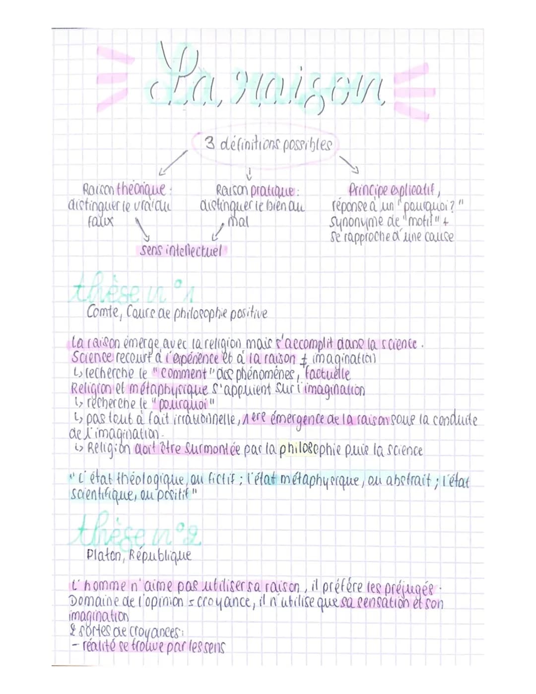 La raison
3 définitions possibles
↓
Raison pratique:
distinguer le bien au
mal
✓
sens intellectuel
Raicon the orque
distinguer le vraidu
fal