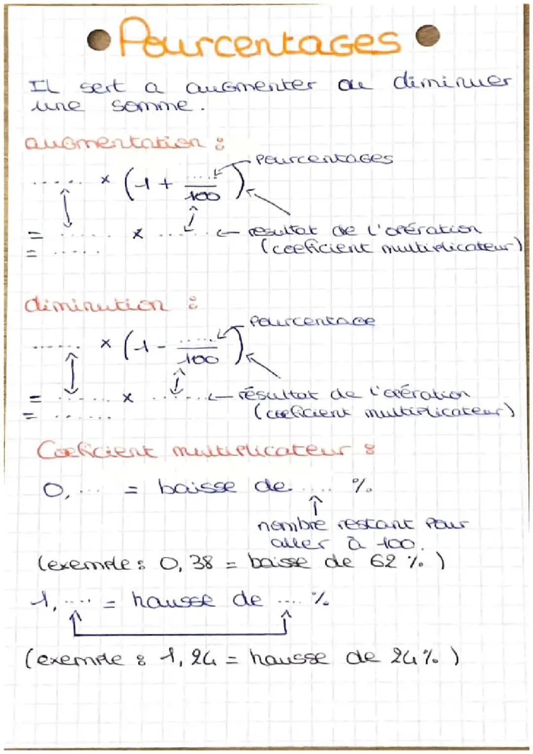 les pourcentages 