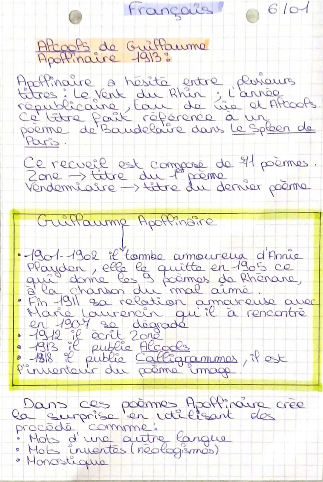 Guillaume Apollinaire : Résumé et Analyse