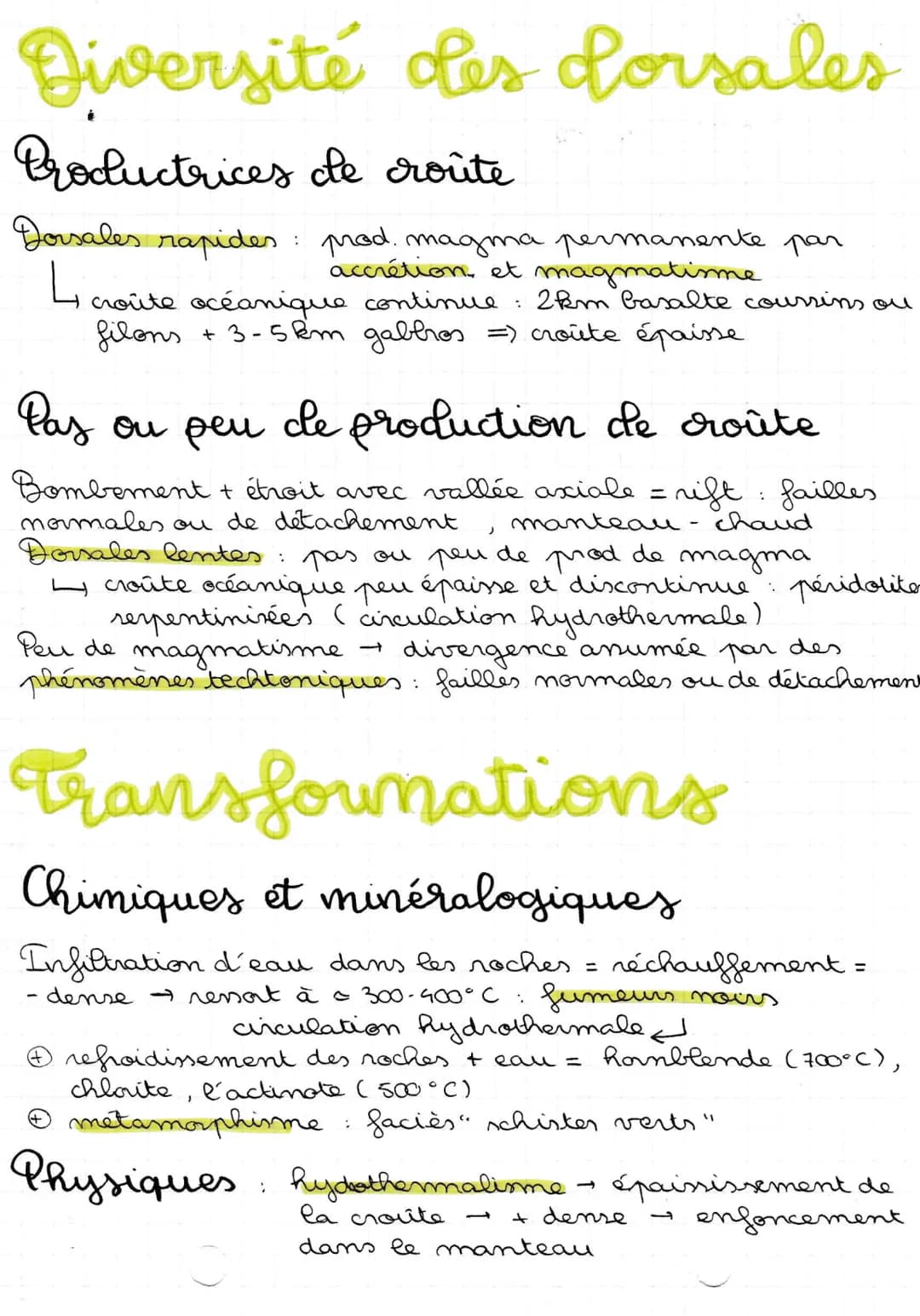 LA DYNAMIQUE
divergence
05
Dorsales: bombements de grande amplitude des fonds
marins, réseau = 60000 km, profondeur à
-2500 m.
→ activité si