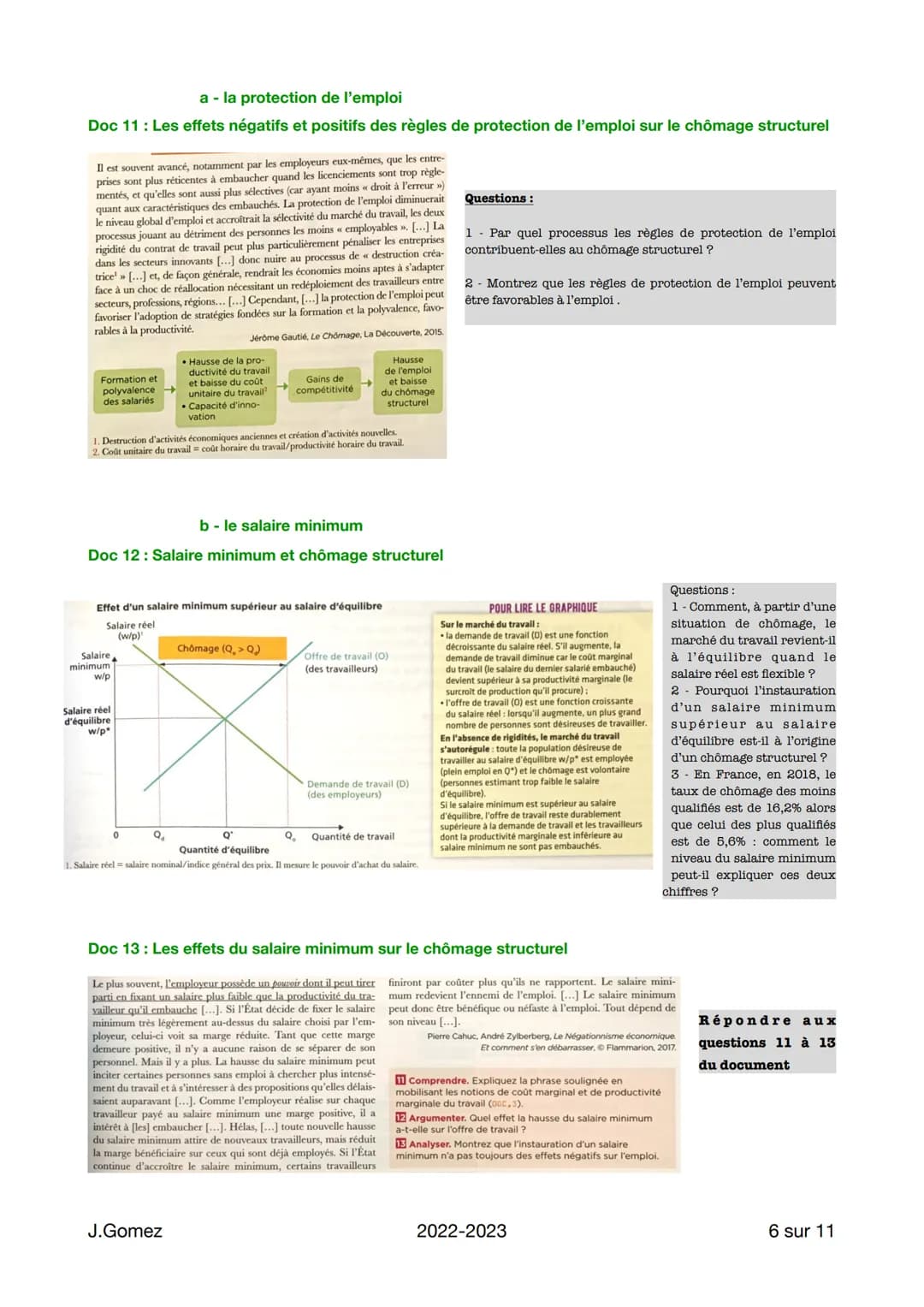 Objectifs d'apprentissage:
-
I.
Sciences
Éco
II.
COMPRENDRE les effets (positifs ou négatifs) des institutions sur le chômage
structurel (no