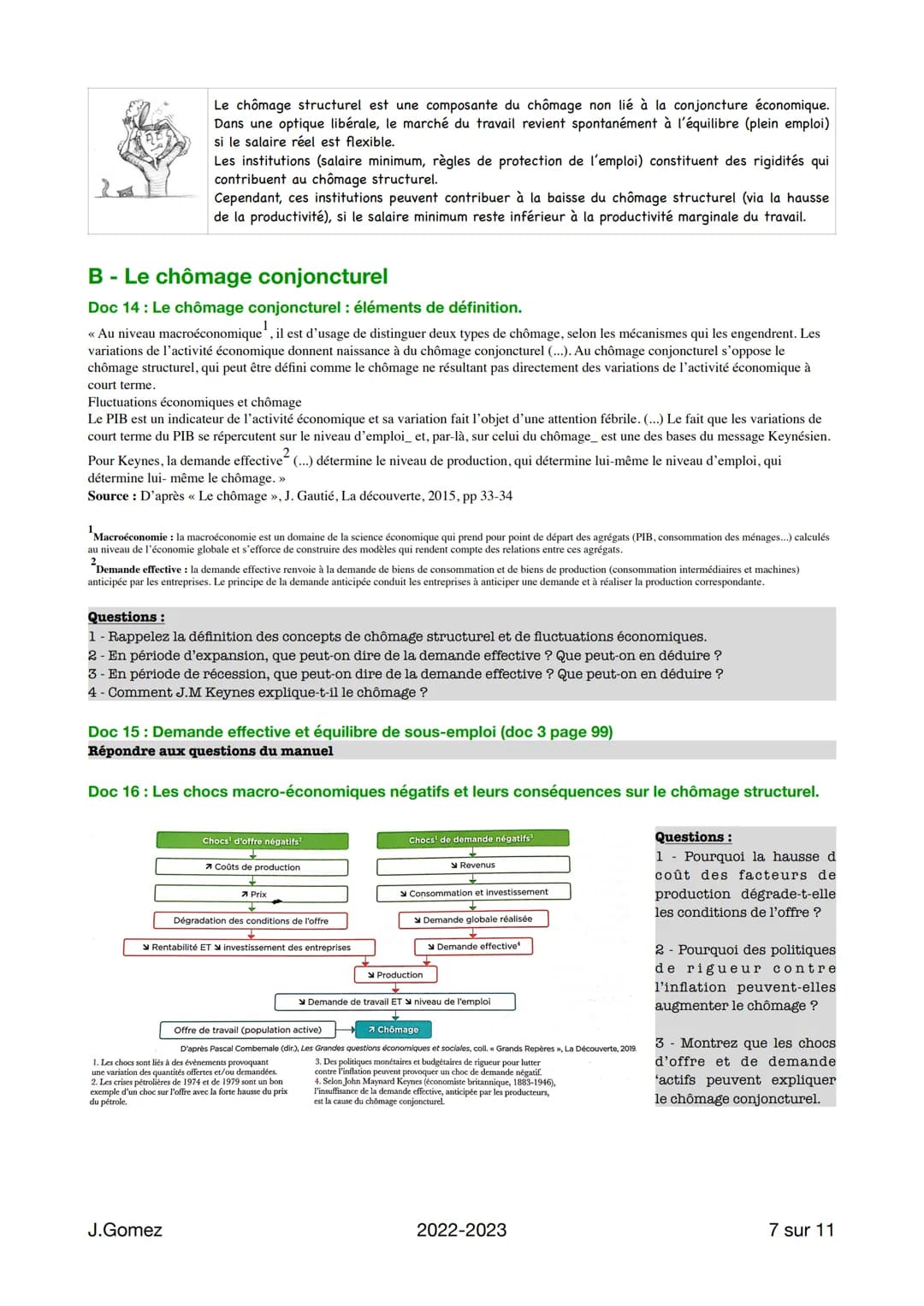 Objectifs d'apprentissage:
-
I.
Sciences
Éco
II.
COMPRENDRE les effets (positifs ou négatifs) des institutions sur le chômage
structurel (no