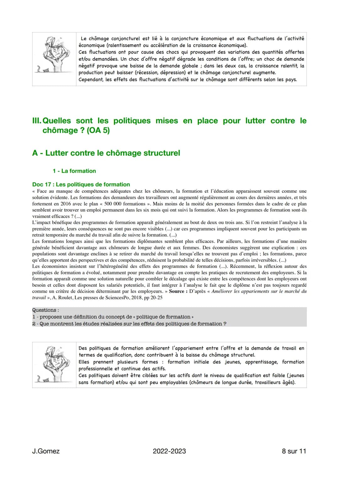 Objectifs d'apprentissage:
-
I.
Sciences
Éco
II.
COMPRENDRE les effets (positifs ou négatifs) des institutions sur le chômage
structurel (no