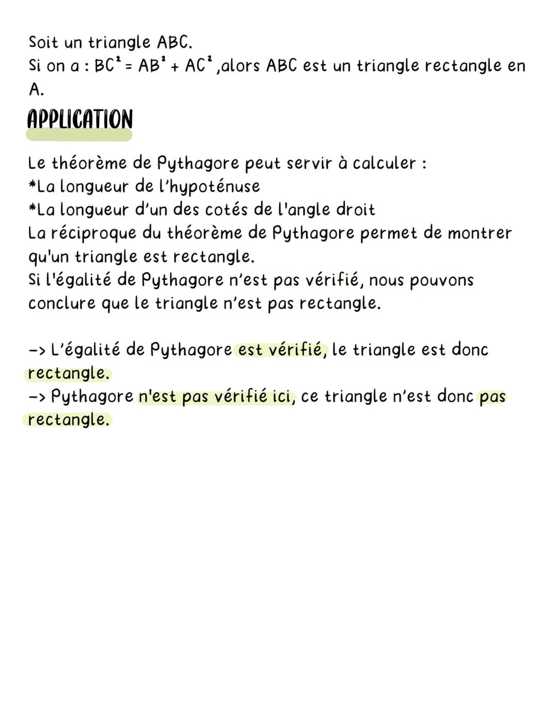 MATHS"
Le Théorème de Pythagore
•Un triangle rectangle est un triangle possédant un angle droit.
V
L'hypothénuse
Le triangle rectangle possè