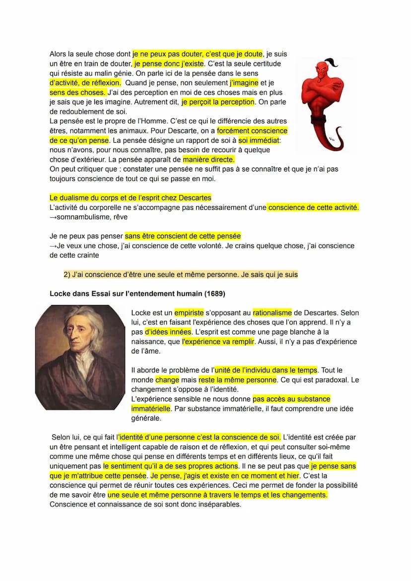 DÉFINITIONS
La conscience
conscience psychologique: capacité à se rendre compte de soi et de ce qui se passe hors
de soi. Le but est de pouv