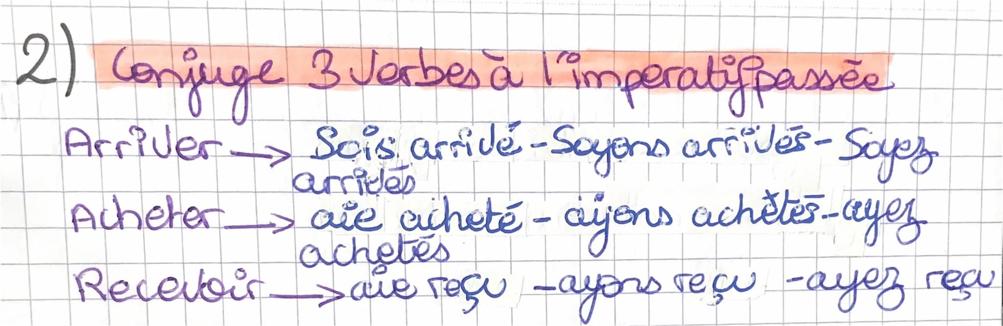 1) L'imperatif est til un mode ou un temps ?
un
2) Quel sent les deux temps de l'imperatif ?
Le present et le passé
3) Quelle sent les Spers