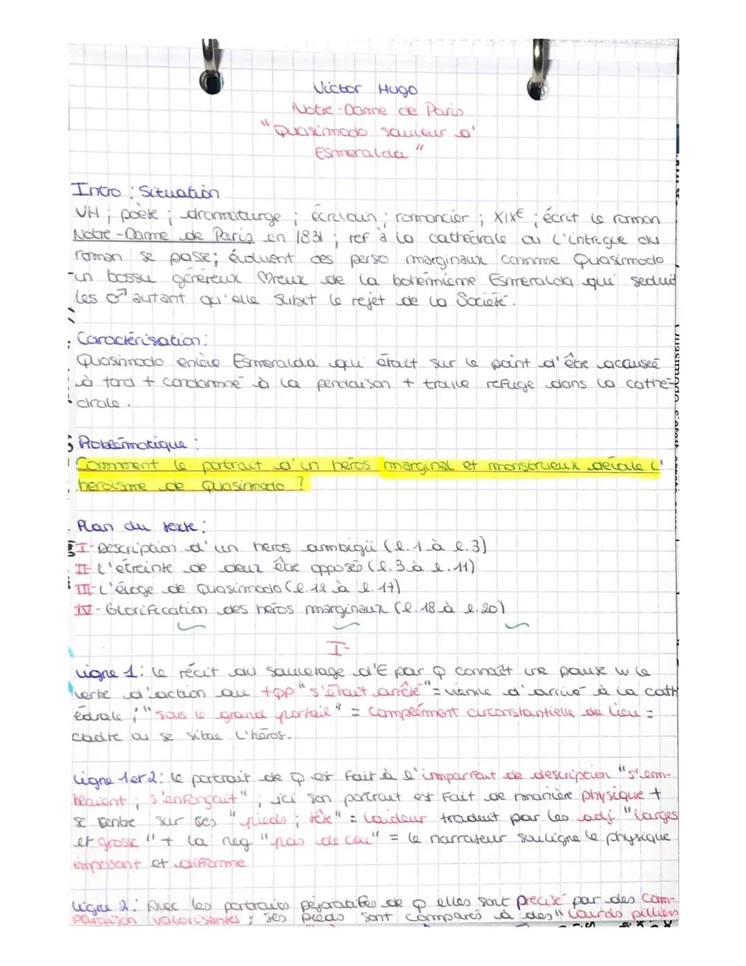 Victor Hugo.
Notre-Dame de Paris.
"Quasimodo saucour d'
Intro Situation.
VH poete dramaturge; ecriain; rormancier; XIXE; écrit le roman.
+
N