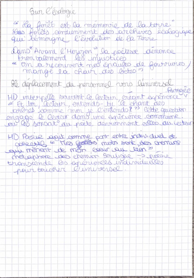 res forêts
La Nature et l'intime...
A de nombreuse reprises, la poetesse établit
un bon poétique profond entre elle, ses
états d'ame et le p