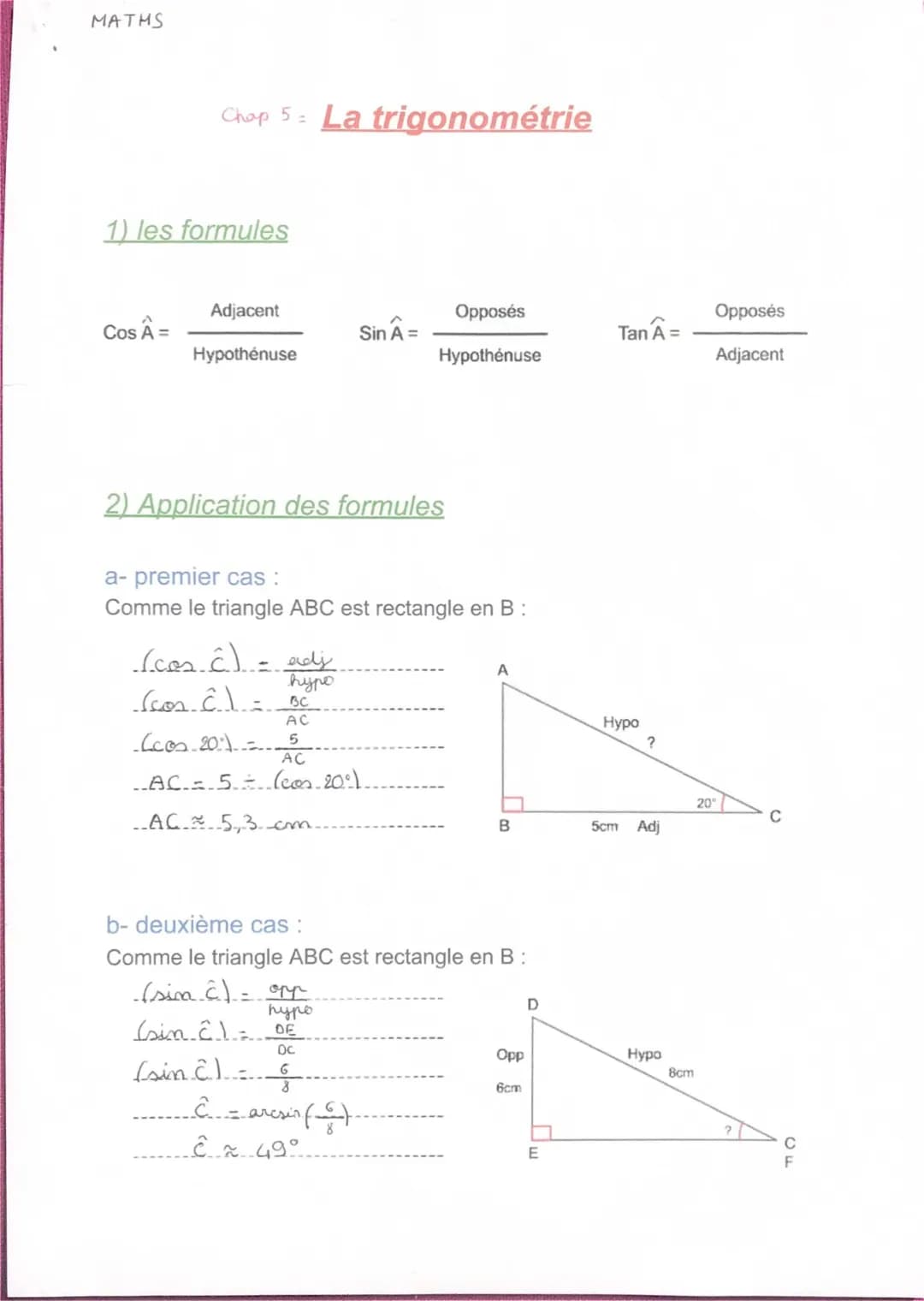 La trigonométrie 