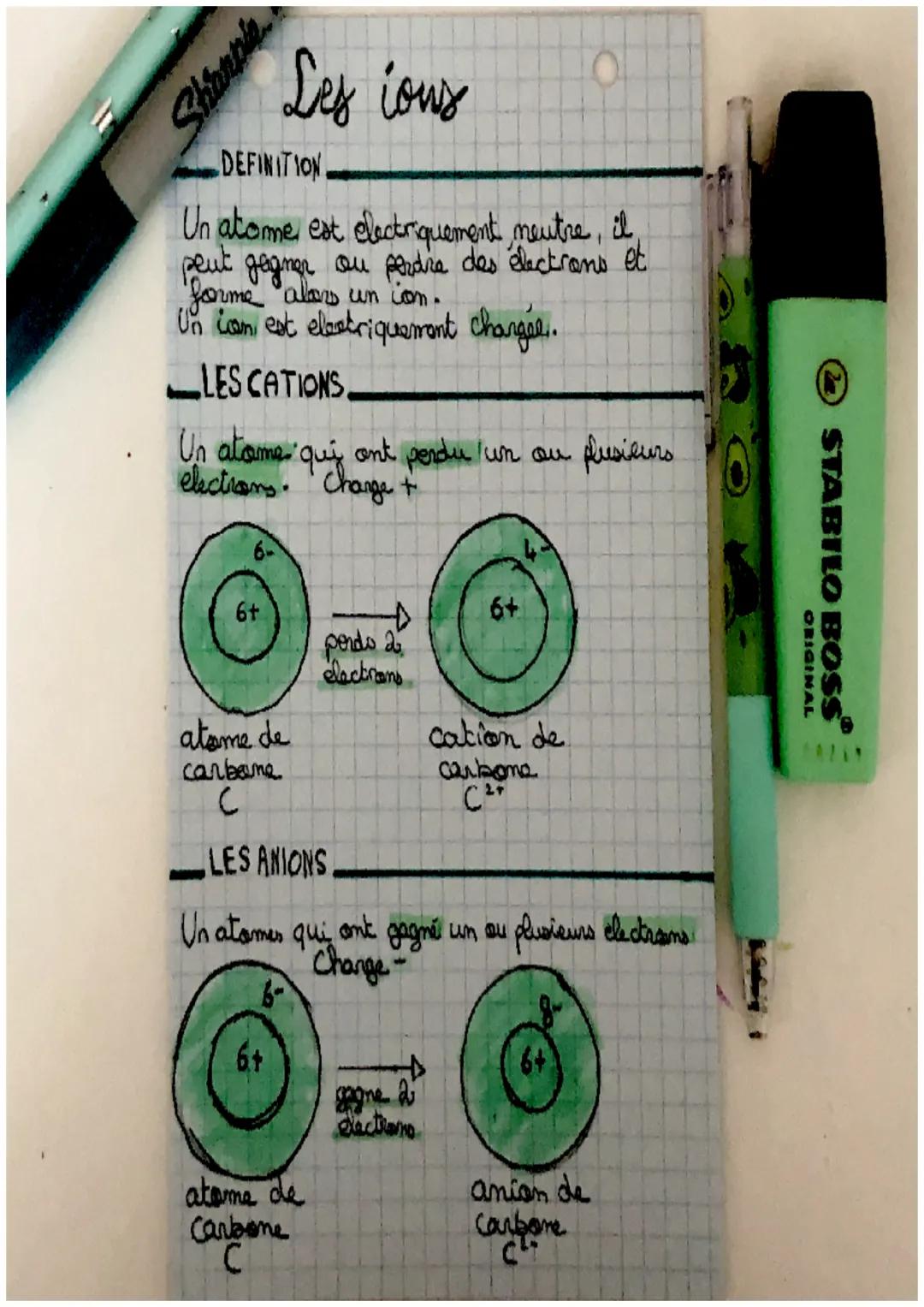# Les ious

DEFINITION
Un atome est electriquement neutre, il,
peut gagner ou perdre des électrons et
forme alors un con.
Un con est electri