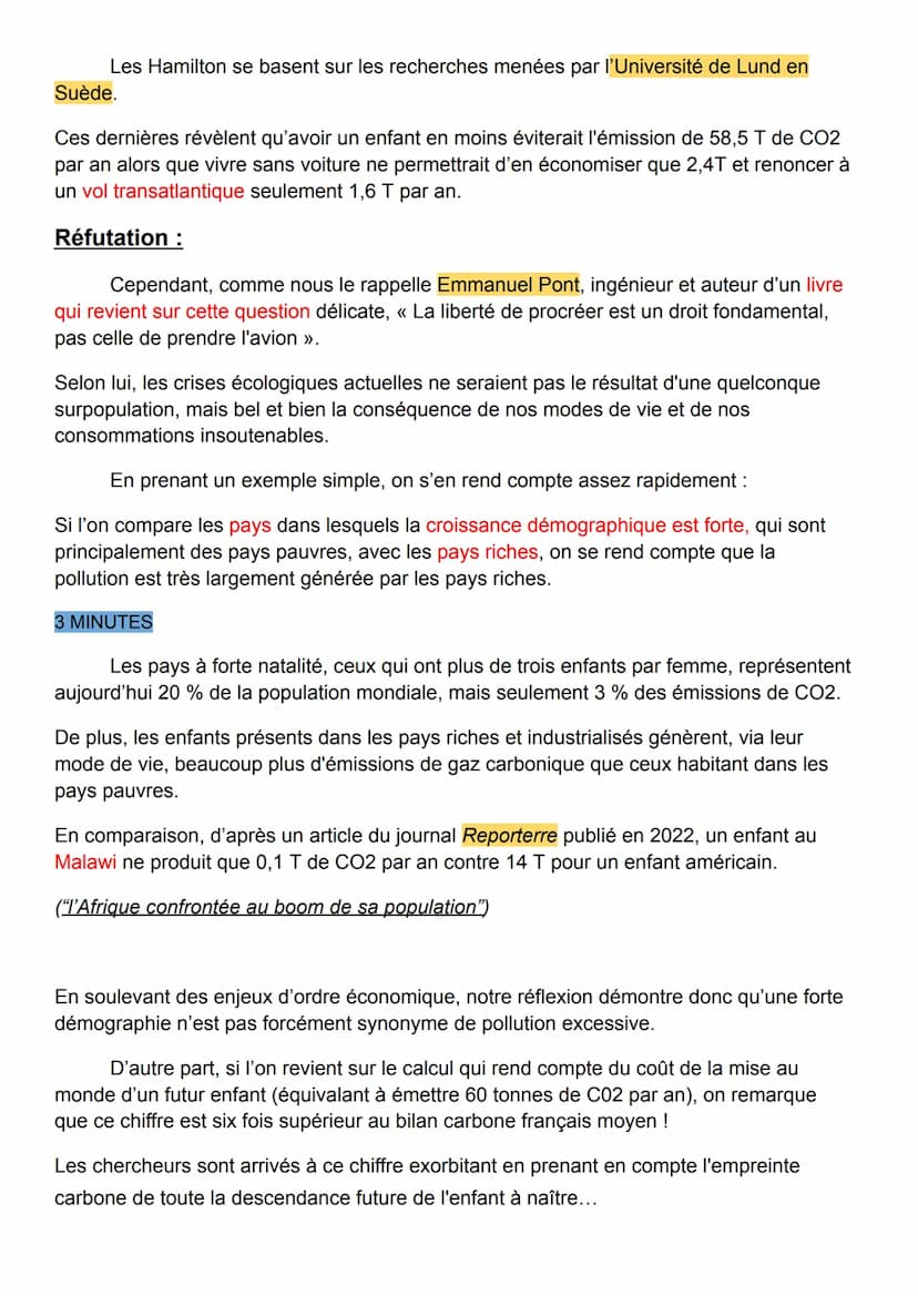GRAND ORAL
HGGSP
Faut-il renoncer à faire des enfants pour sauver notre planète ?
Narration :
Dans un contexte d'éco-anxiété et d'effondreme