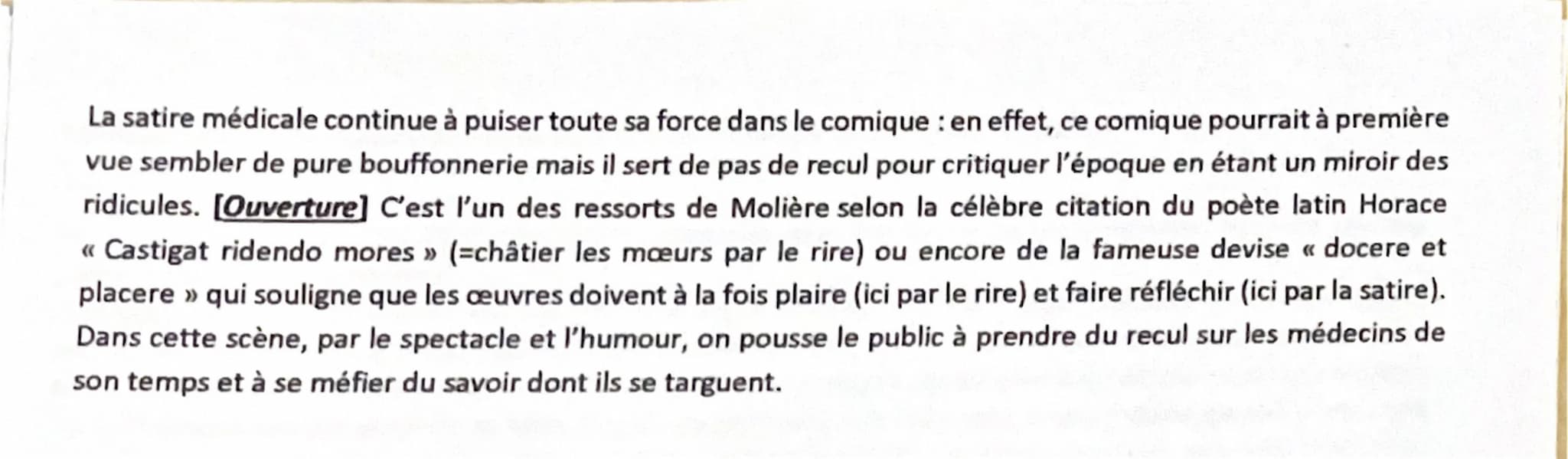 Molière, Le Malade imaginaire - Acte III, scène 10: La scène du poumon / CORRECTION
Texte 2
Introduction
[Présentation de l'auteur et de l'œ